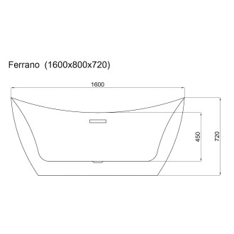 REA Volně stojící vana FERRANO Slim 160 KPL-W7081