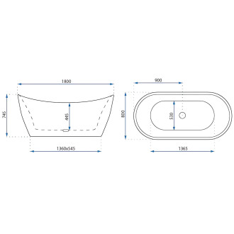 REA Volně stojící vana FERRANO Slim 180 REA-W0082