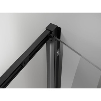 Mexen Exo-3S kabina prysznicowa 3-ścienna składana 95 x 95 cm, transparent, czarna - 816-095-095-70-00-3S