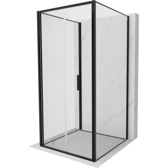 Mexen Exo-3S třístěnný skládací sprchový kout 100 x 100 cm, průhledný, černý - 816-100-100-70-00-3S
