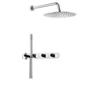 Podomítkový sprchový set s termostatickou baterií a držákem, kulatá, chrom MB623-02