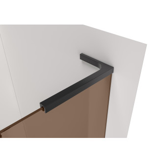 CERANO - Sprchová zástěna Walk-in Onyx L-pravá vzpěra - 8 mm + polička/držák na ručníky - černá matná, bronzové sklo - 70x200 cm
