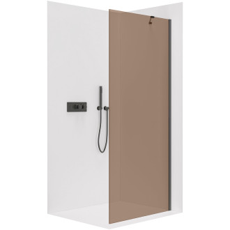 CERANO - Sprchová zástěna Walk-in Onyx Y L/P - 8 mm - černá matná, bronzové sklo - 160x200 cm
