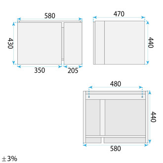 REA Sada koupelnového nábytku s umyvadlem Tula 60cm Grey REA-M0036