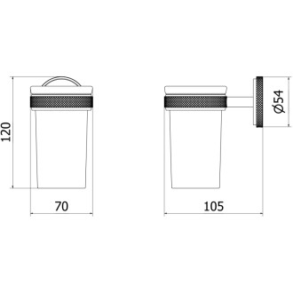 Mexen Gravo kubek na szczoteczki, black chrome - 70A93051-73