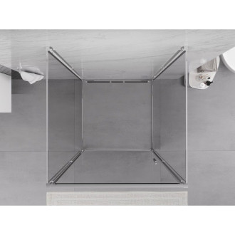 Mexen Exo-3S kabina prysznicowa 3-ścienna uchylna 85 x 85 cm, transparent, chrom - 817-085-085-01-00-3S