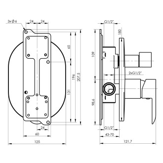 ULTRA-2F CHROM, Podomítkový sprchový set včetně příslušenství