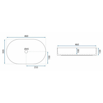 REA Umyvadlo na desku Nadia 46 REA-U9249