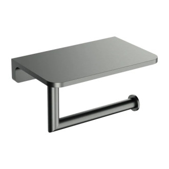 Omnires MODERN PROJECT držák toaletního papíru s policí, grafit kartáčovaný MP60511GR