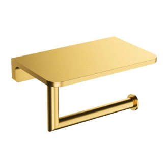 Omnires MODERN PROJECT držák toaletního papíru s policí, zlatá kartáčovaná MP60511GLB