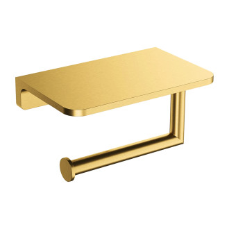 Omnires MODERN PROJECT držák toaletního papíru s policí, zlatá kartáčovaná MP60511GLB