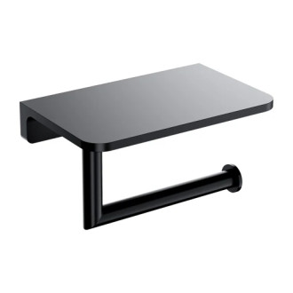 Omnires MODERN PROJECT držák toaletního papíru s policí, černá mat MP60511BL