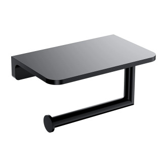 Omnires MODERN PROJECT držák toaletního papíru s policí, černá mat MP60511BL