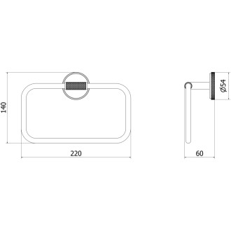 Mexen Gravo wieszak na ręcznik, gun gray szczotkowany - 70A93031-66