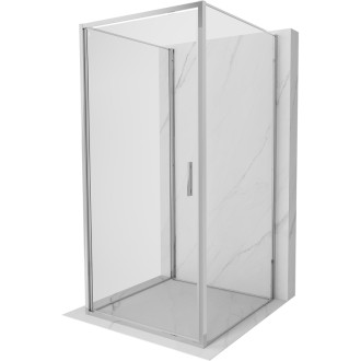 Mexen Exo-3S třístěnný výklopný sprchový kout 95 x 95 cm, průhledný, chrom - 817-095-095-01-00-3S