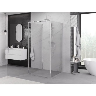 Mexen Exo-3S kabina prysznicowa 3-ścienna uchylna 95 x 95 cm, transparent, chrom - 817-095-095-01-00-3S