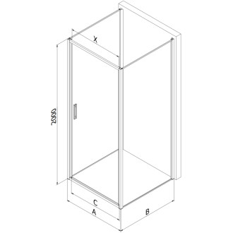 Mexen Exo-3S kabina prysznicowa 3-ścienna uchylna 90 x 120 cm, transparent, chrom - 817-090-120-01-00-3S