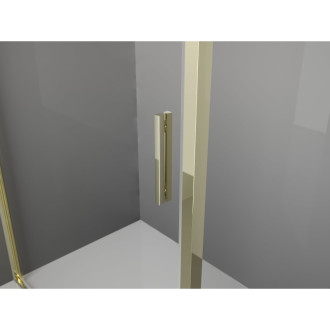 Mexen Exo-3S kabina prysznicowa 3-ścienna uchylna 80 x 80 cm, transparent, złota - 817-080-080-50-00-3S