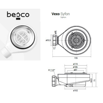BESCO VEXO OBDÉLNÍK, SMC vanička, 140x90x3,2 cm, černá barva, bez nožiček VEXOOBD1490B