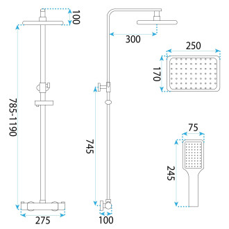 Rea sprchový set Tom-chrom   REA-P7100
