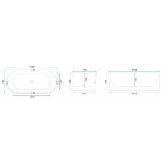 Akrylátová vana VENETA  170 cm