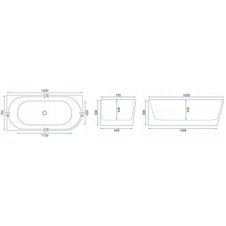 REA Rohová akrylová vana SYDNEY BELLANTO LEFT 170cm KPL-W7901