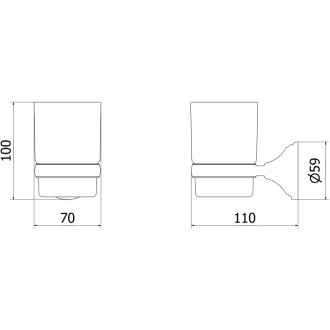 Mexen Lusso kubek na szczoteczki, czarny - 70A16851-70