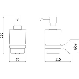 Mexen Lusso dozownik do mydła, czarny - 70A16858-70