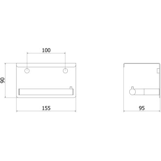 Mexen Loop uchwyt na papier toaletowy z półką, black chrome - 70A71022-73