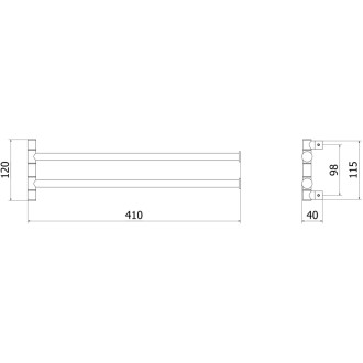 Mexen Loop podwójny obrotowy wieszak na ręcznik, chrom - 70A71049-00