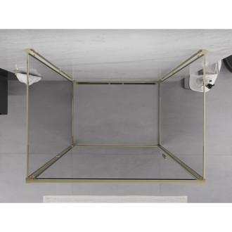 Mexen Exo-3S kabina prysznicowa 3-ścienna uchylna 70 x 90 cm, transparent, złota - 817-070-090-50-00-3S