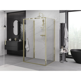 Mexen Exo-3S kabina prysznicowa 3-ścienna uchylna 80 x 95 cm, transparent, złota - 817-080-095-50-00-3S