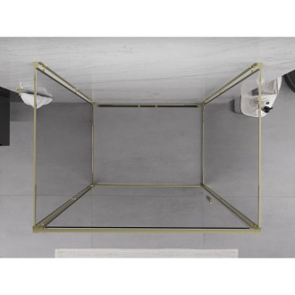 Mexen Exo-3S kabina prysznicowa 3-ścienna uchylna 85 x 95 cm, transparent, złota - 817-085-095-50-00-3S