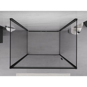 Mexen Exo-3S kabina prysznicowa 3-ścienna uchylna 75 x 70 cm, transparent, czarna - 817-075-070-70-00-3S