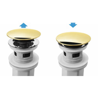 REA Umyvadlový sifon s univerzální výpustí click-clack Flow Gold REA-A9491