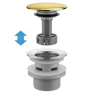 REA Umyvadlový sifon s univerzální výpustí click-clack Flow Gold REA-A9491