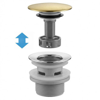 REA Umyvadlový sifon s univerzální výpustí click-clack Flow Brush Gold REA-A9496