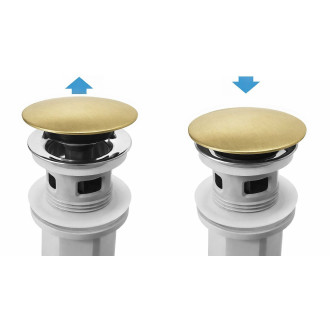 REA Umyvadlový sifon s univerzální výpustí click-clack Flow Brush Gold REA-A9496