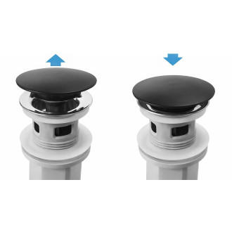 REA Umyvadlový sifon s univerzální výpustí click-clack Flow Black REA-A9492