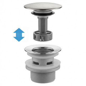 REA Umyvadlový sifon s univerzální výpustí click-clack Flow Brush Nickel REA-A9495