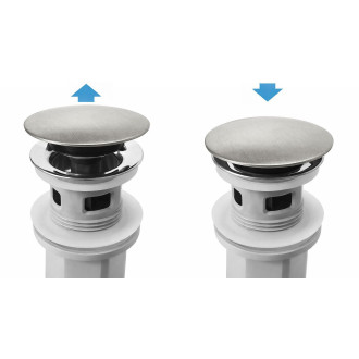 REA Umyvadlový sifon s univerzální výpustí click-clack Flow Brush Nickel REA-A9495