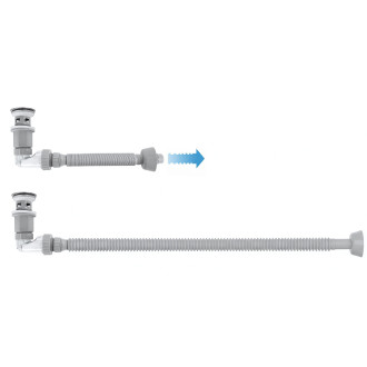 REA Umyvadlový sifon s univerzální výpustí click-clack Flow Brush Nickel REA-A9495