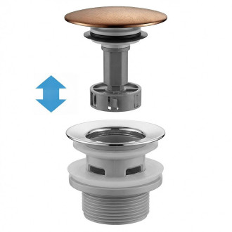 REA Umyvadlový sifon s univerzální výpustí click-clack Flow Brush Copper REA-A9497