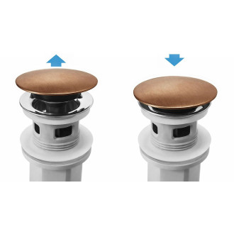 REA Umyvadlový sifon s univerzální výpustí click-clack Flow Brush Copper REA-A9497