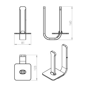 OUTLINE držák toaletního papíru rezervní, černá mat