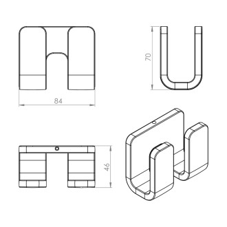 OUTLINE dvojitý háček, chrom