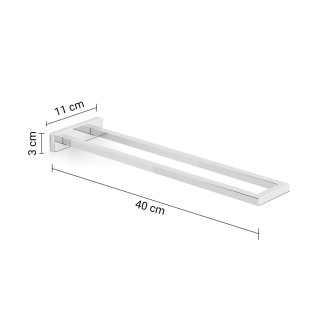 ELBA pevný držák ručníků dvojitý, chrom