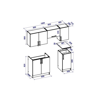 Kuchyňská linka Naturel OAK 1,8m