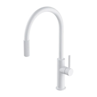 Omnires SWITCH kuchyňská baterie s výsuvnou výpustí pro filtr, bílá mat SW9059WM