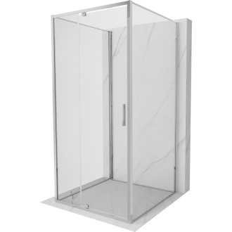Mexen Exo-3S třístěnný výklopný sprchový kout 95 x 95 cm, průhledný, chrom - 819-095-095-01-00-3S